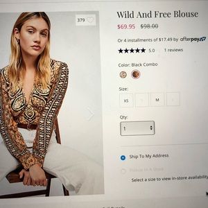 Free people long sleeve! Orange, gold, & black.